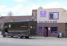 UPS arrives for daily pick-up!